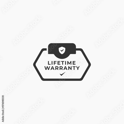 Lifetime warranty sign design vector isolated. Lifetime warranty label vector isolated for product packaging design element.