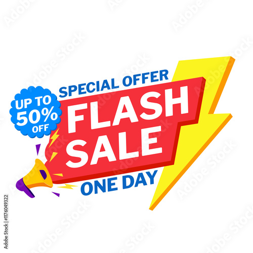 Flash  Sale banner vector Text  and Background, flash sale stikers, Flash Sale Shopping Poster or banner with Flash icon and text on different background.Flash Sales banner template design for social  photo