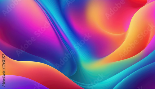 Vibrant abstract swirls in a colorful digital artwork created with dynamic hues of purple, blue, and orange