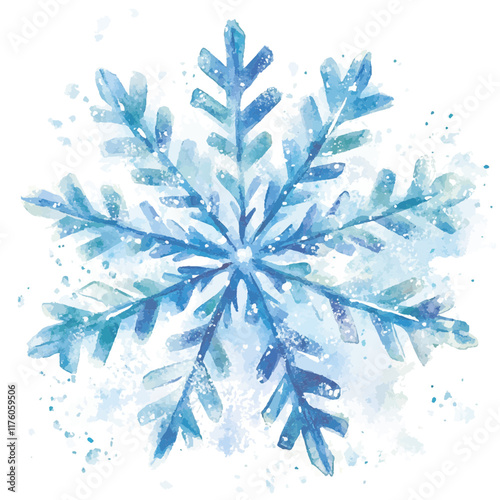 Schneeflocke Aquarell Vektorisiert