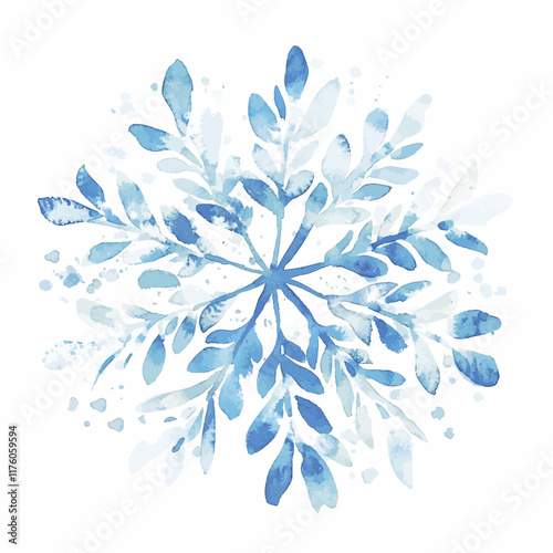Schneeflocke Aquarell Vektorisiert