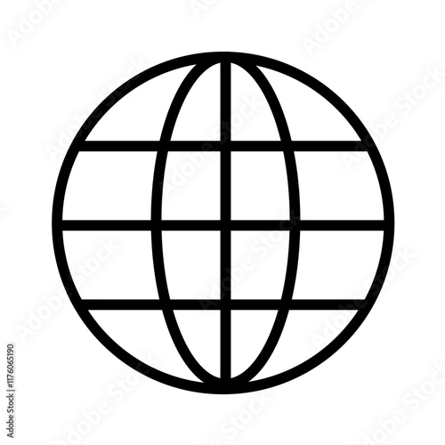 minimalist globe vector illustration featuring a clean design of continents and oceans