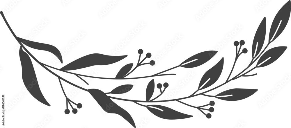 Berries Branch Silhouette Berries Branch Silhouette