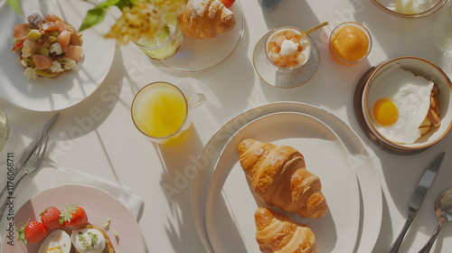A Light and Elegant French-Inspired Brunch with Croissants and Citrus photo