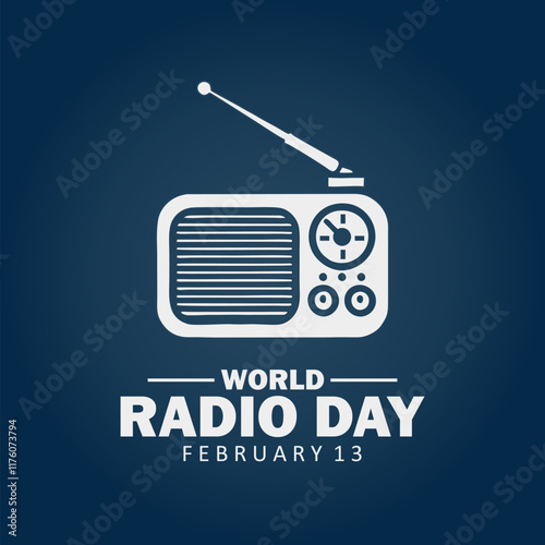 Illustration vector graphic of world radio day with vintage radio.