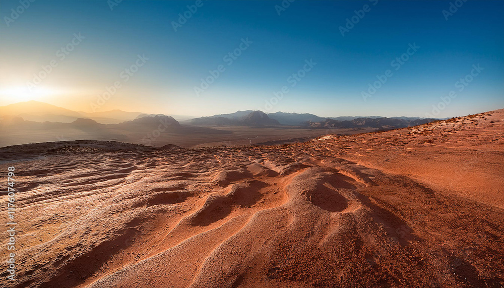 Fototapeta premium Close-Up of a Horizon Line and Landscape Features, Emphasizing Distance and Perspective