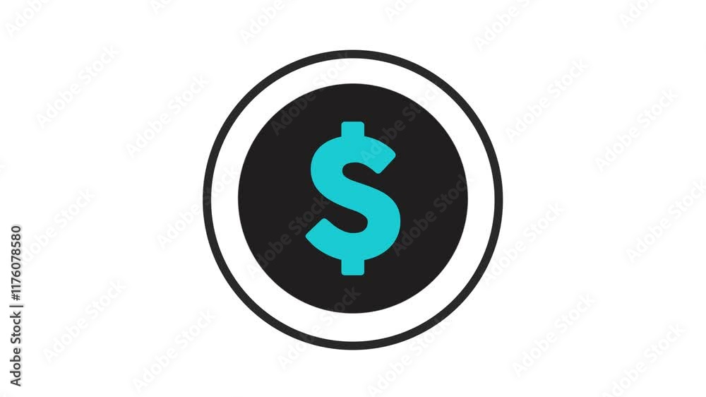 Dynamic Dollar, Animated Icon on a Crisp White Backdrop, this animation symbolizes financial growth and prosperity, set against a clean and modern white background Dynamic Dollar, Animated Icon on a Crisp White Backdrop, this animation symbolizes financial growth and prosperity, set against a clean and modern white background