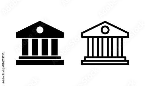 Bank icon logo design. Bank sign and symbol, museum, university