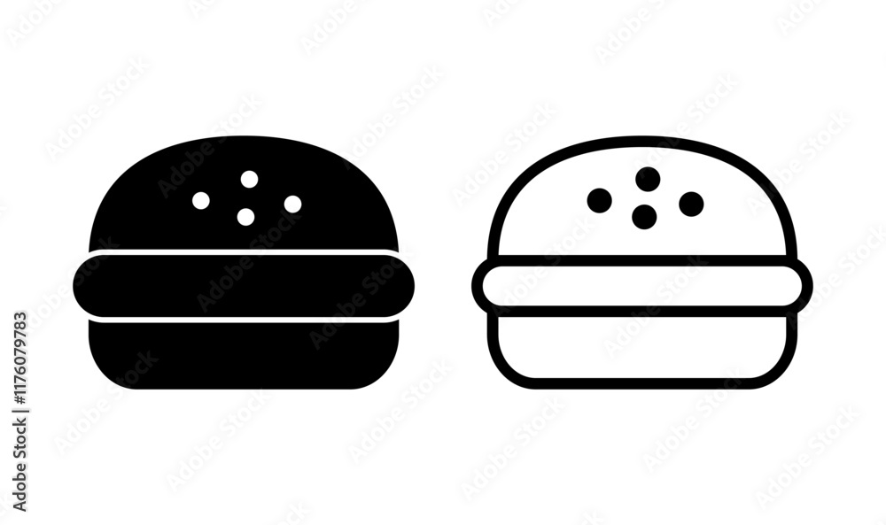 Fototapeta premium Burger icon logo design. burger sign and symbol. hamburger