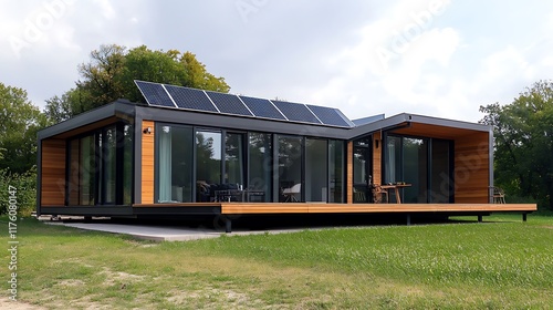 Modern Eco-Friendly Prefabricated House with Solar Panels