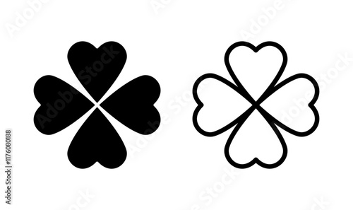 Clover icon logo design. clover sign and symbol. four leaf clover icon.