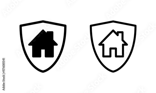 house insurance icon logo design. house protection sign and symbol