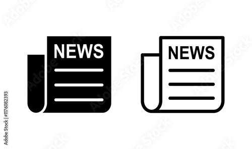 Newspaper icon logo design. news paper sign and symbolign