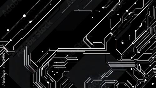a close up of a computer circuit board with many lines,