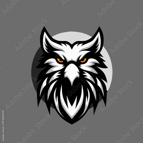 The owl head logo with transparent background
