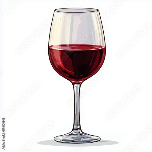 Wallpaper Mural Red wine glass clip art illustration. Alcohol beverage drink element Torontodigital.ca