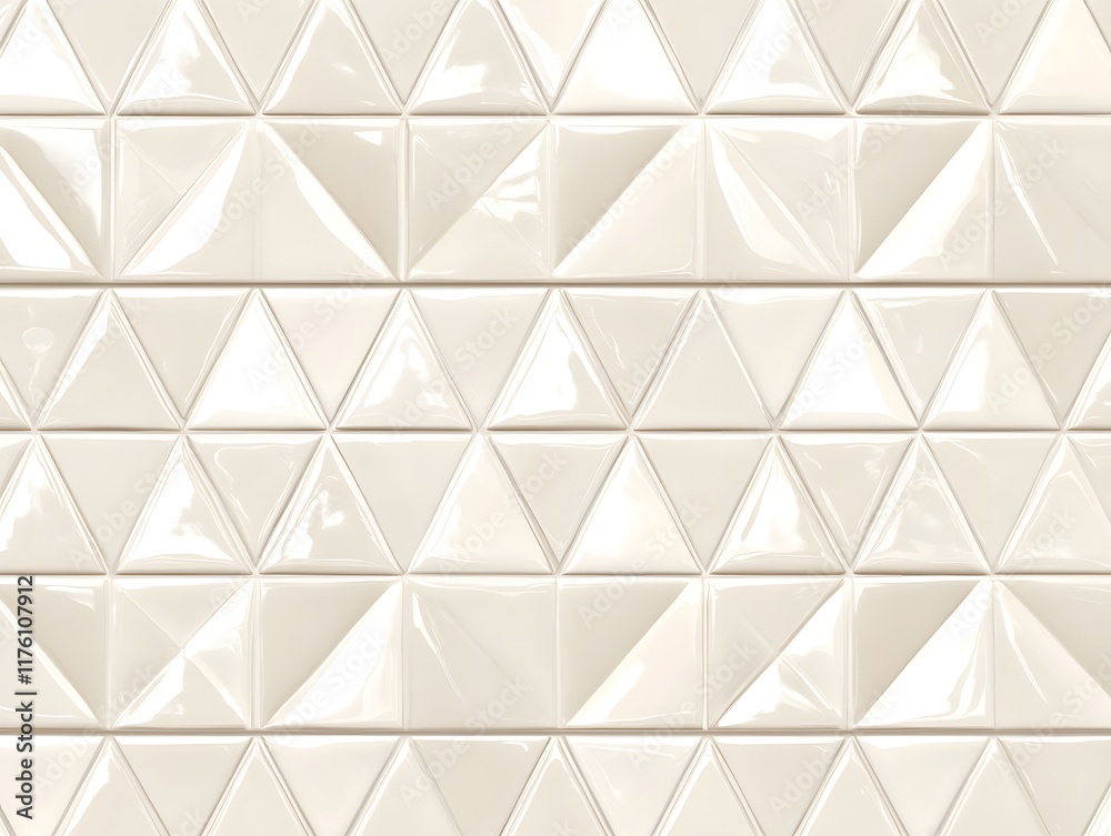Off-White Glossy Triangular Tile Pattern Off-White Glossy Triangular Tile Pattern