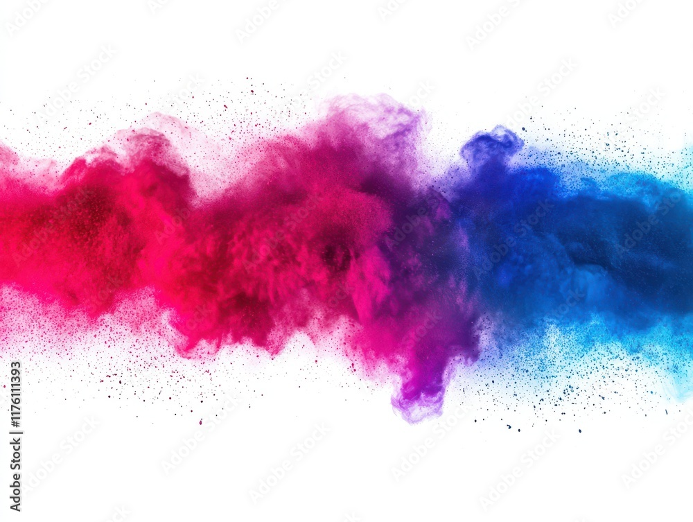 Obraz premium Vibrant Pink Blue Powder Explosion Colorful Background Holi Festival
