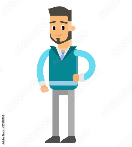 Vector illustration of a business man character, cute cartoon illustration