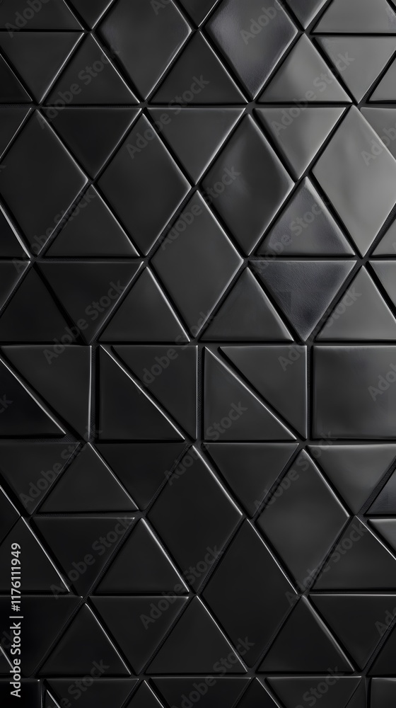 Geometric Pattern of Black Triangular Tiles Geometric Pattern of Black Triangular Tiles