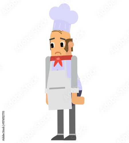 Male chef character vector illustration, cute cartoon illustration