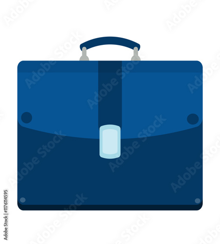 blue briefcase isolated on white