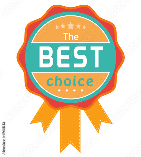 the best choice badge label with ribbon
