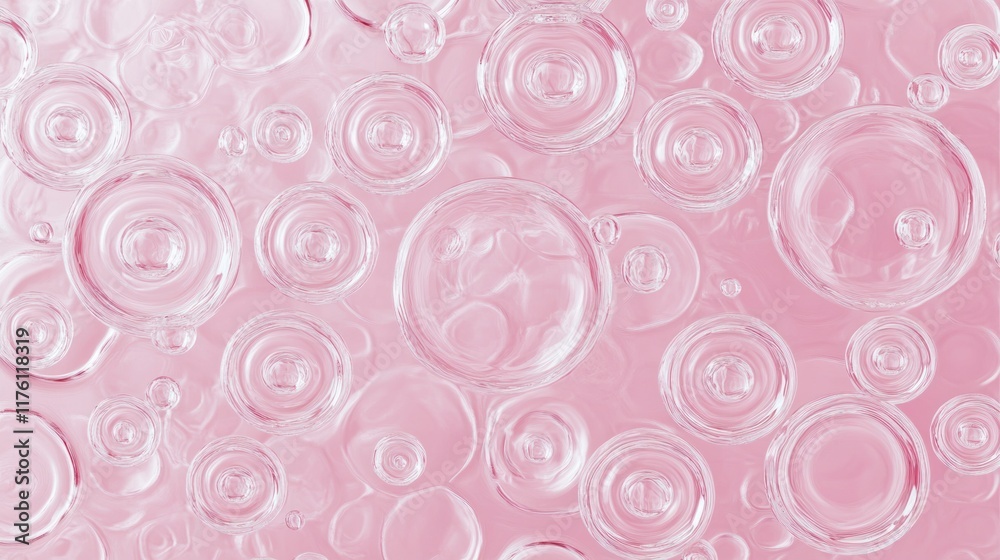 Abstract pink background with translucent circles and bubbles. Abstract pink background with translucent circles and bubbles.