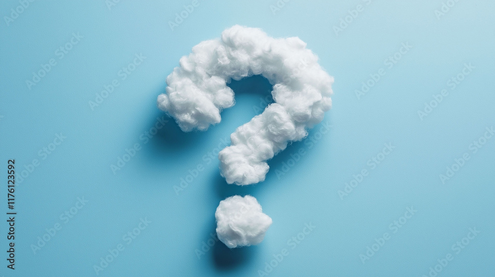 Question mark made with clouds on blue background Question mark made with clouds on blue background