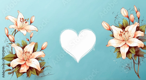 heart with flowers
