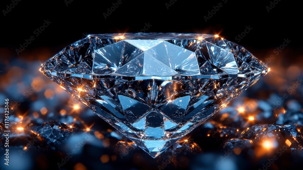 Sparkling diamond gemstone on dark background. Sparkling diamond gemstone on dark background.