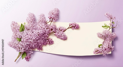Lilac flowers and empty background