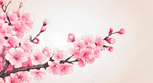 Cherry blossom branch