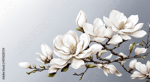 branch of white magnolia