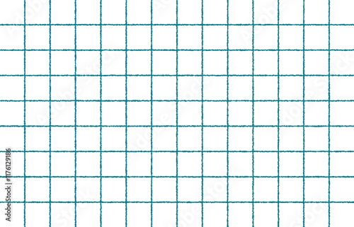 手書き感のあるシンプルなチェック柄（ホライゾングリーン）、グラフチェック、ラインチェック、方眼、背景素材、翠色、深緑