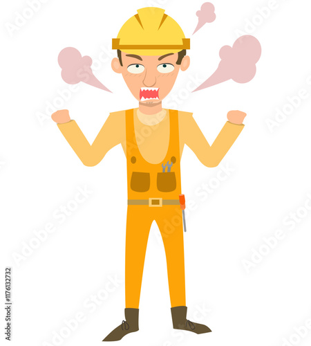 Cartoon Mechanic Giving Thumbs Up with Wrench