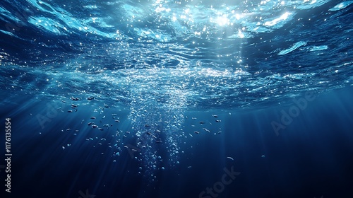 Underwater Serenity: Sunbeams Dance Through Ocean Depths