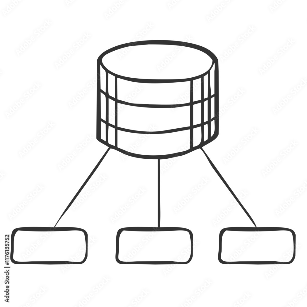 Monochrome Cartoon Database Server Connection Monochrome Cartoon Database Server Connection