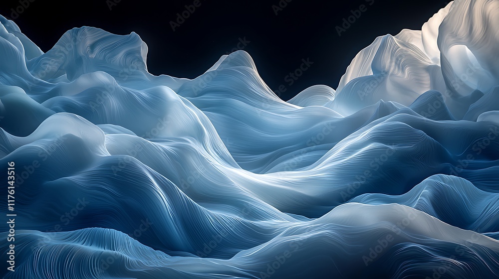 Obraz premium Abstract flowing fabric mountains