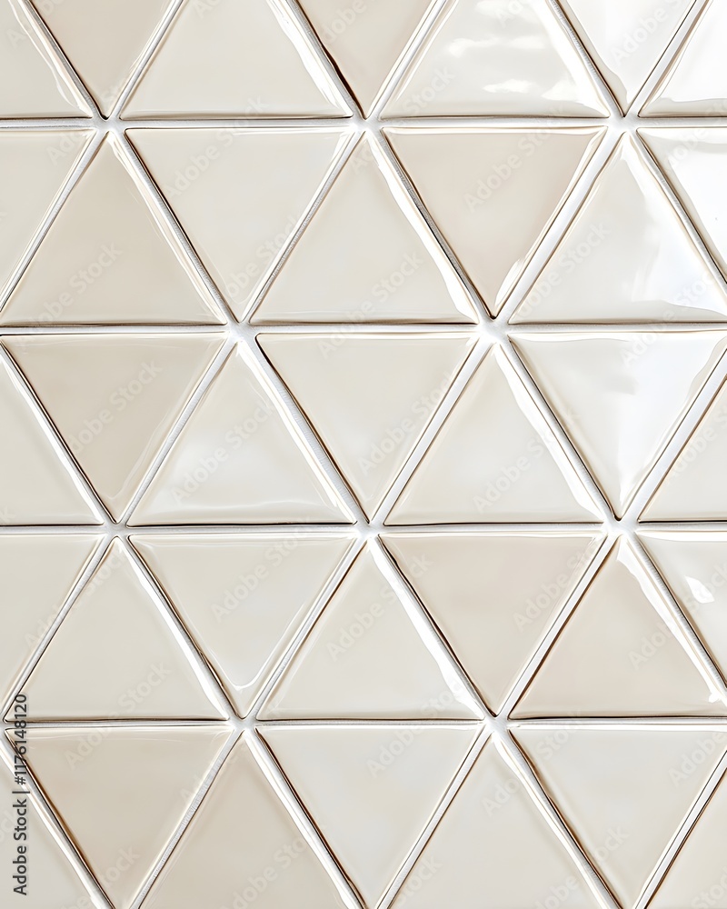 Obraz premium Pattern of Glossy Off-White Triangular Tiles
