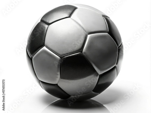 Black and White Soccer Ball, Isolated High-Resolution Image, Depth of Field Photography, Sports Ball, Monochrome photo