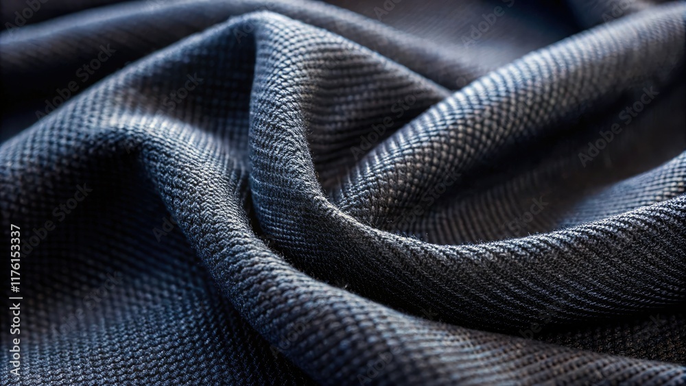 Black Cotton Texture Background: Smooth Fabric Close-up Photography