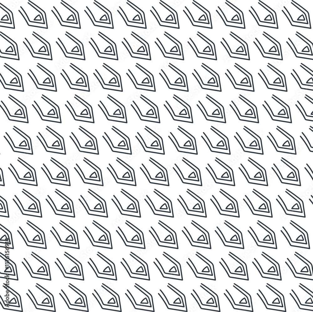 Pointers or patterned sharp figures with a double line create texture.