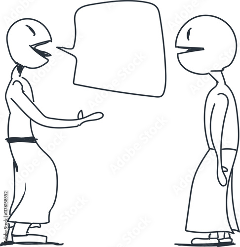 One character says something to the interlocutor or to a second person.