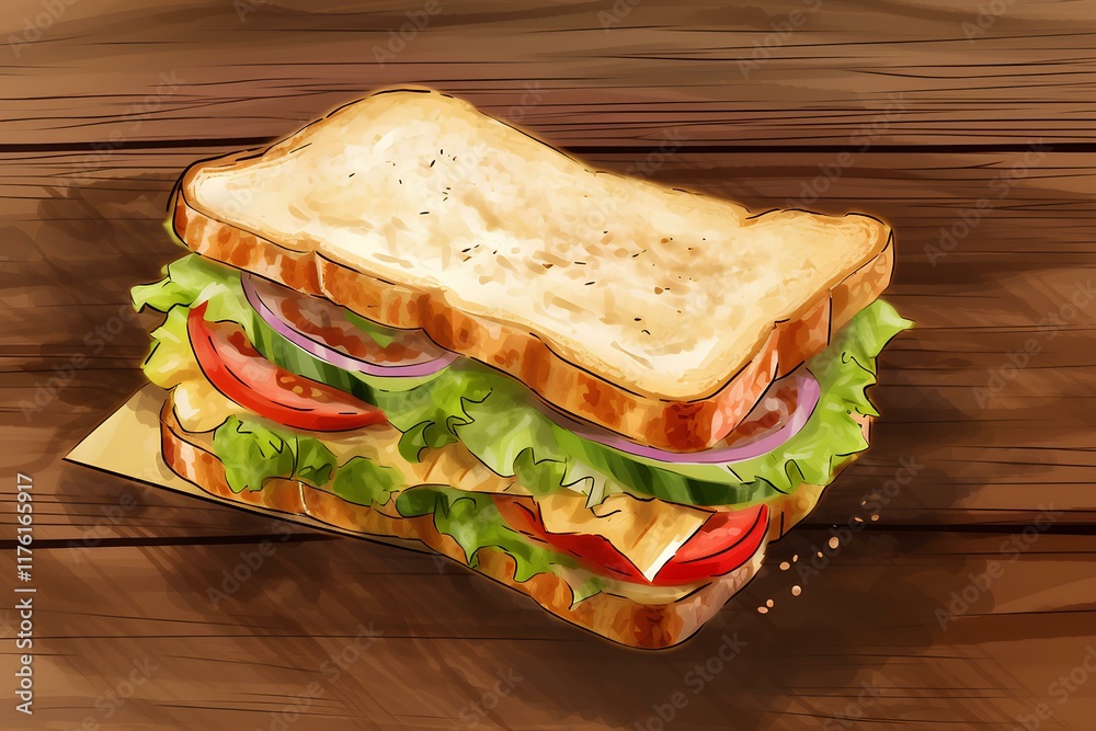 Obraz premium ham and sandwich