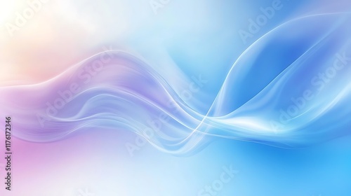 Wallpaper Mural Soft blue 3D abstract design with gentle curves and a colorful gradient backdrop Torontodigital.ca