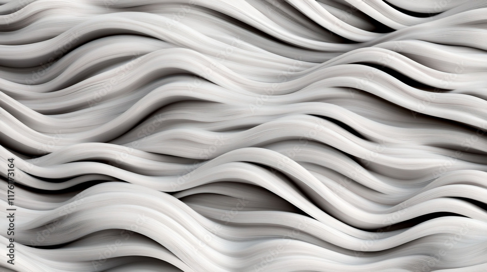 Obraz premium Abstract white wave pattern background.