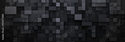 Abstract grayscale 3D cube pattern background.