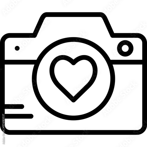 camera icon illustration design with outline