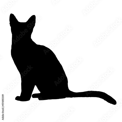 Cat Sitting Silhouette 